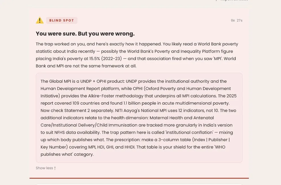 BLOOM illustrated note on Multidimensional Poverty Index (Economy) — taught before UPSC Prelims 2026, same method as the APPSC series